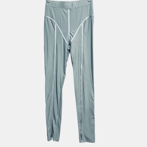 Cherry Mellow 2pc Jacket & Leggings Set Sz Large Gray 1/2 Zip Mock Neck Piping - Picture 4 of 7